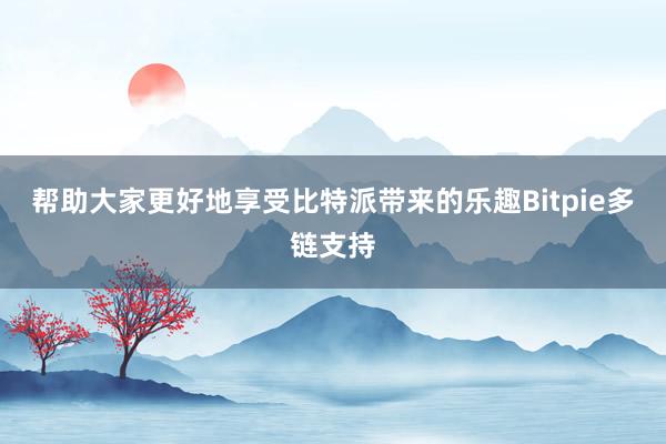 帮助大家更好地享受比特派带来的乐趣Bitpie多链支持