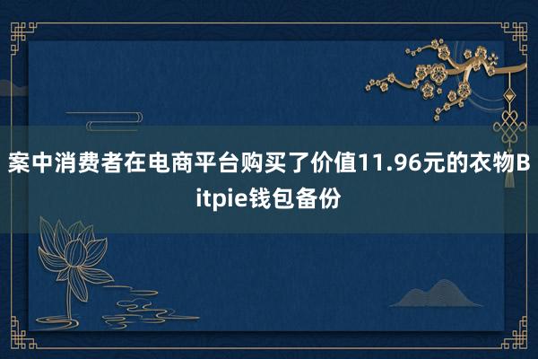 案中消费者在电商平台购买了价值11.96元的衣物Bitpie钱包备份