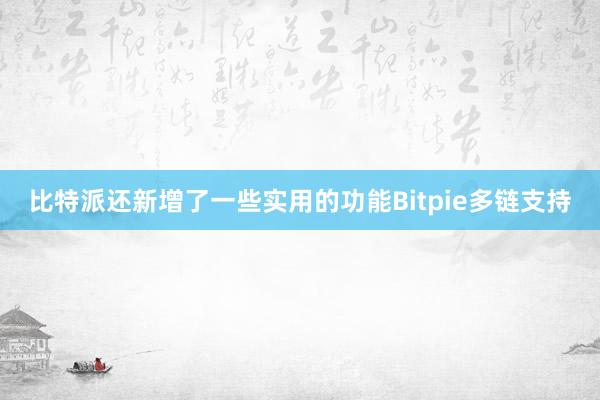 比特派还新增了一些实用的功能Bitpie多链支持