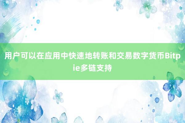 用户可以在应用中快速地转账和交易数字货币Bitpie多链支持