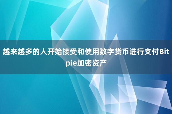 越来越多的人开始接受和使用数字货币进行支付Bitpie加密资产