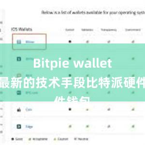 Bitpie wallet通过最新的技术手段比特派硬件钱包